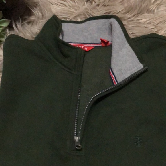 EUC Mens Izod 1/4 Zip Sweatshirt-Sz L-Forest Green-Cotton Blend - Picture 5 of 14